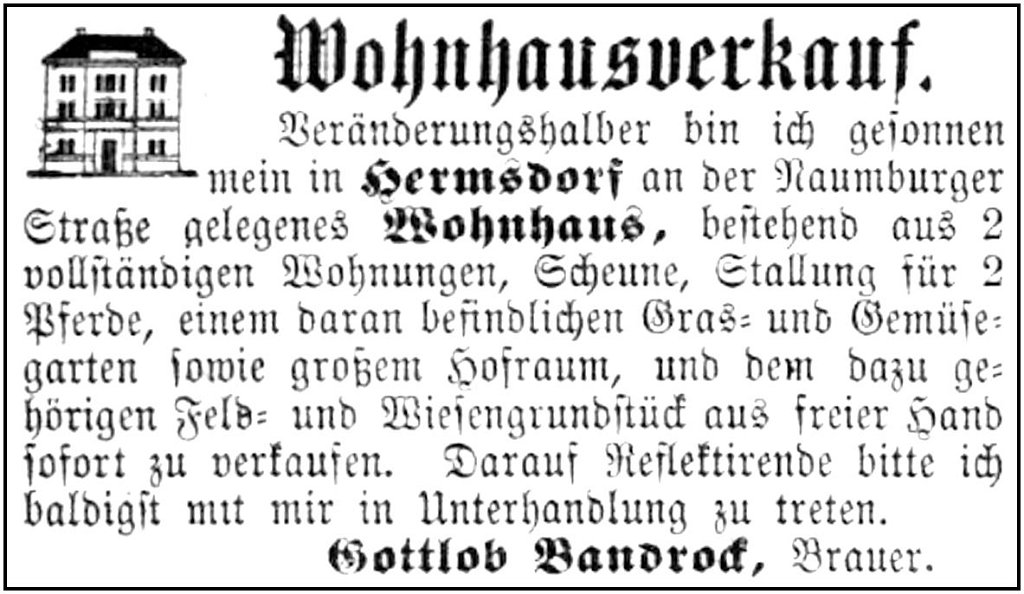 1882-10-06 Hdf Hausverkauf Brauer Bandrock